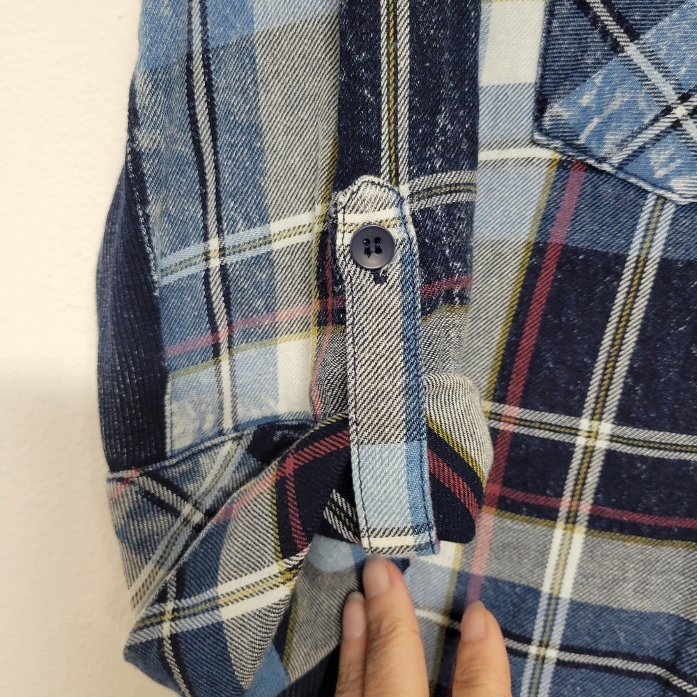 Ci Sono Plaid NORI Blue Plaid Button Down Shirt Nwt - Picture 6 of 12